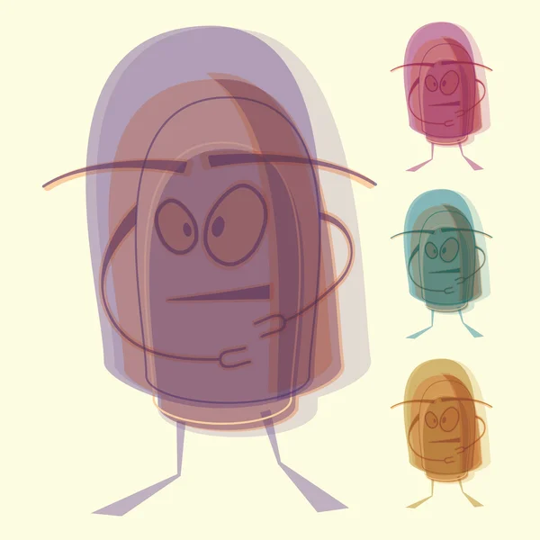 Mon2.cdrEnsemble de quatre personnages de dessins animés — Image vectorielle