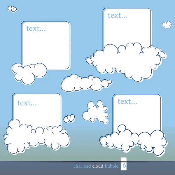 Set of clouds and chat bubble — Stock Vector