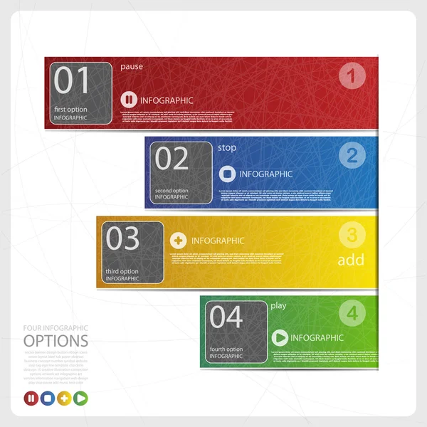 Quatre options d'infographie bannière — Image vectorielle