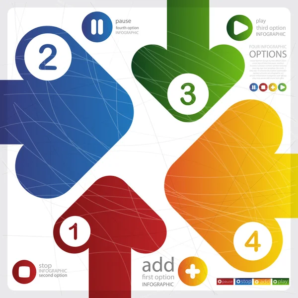 Quatre flèches de couleur — Image vectorielle