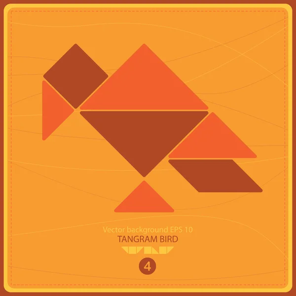 Colorido pájaro tangram - vector de fondo — Vector de stock