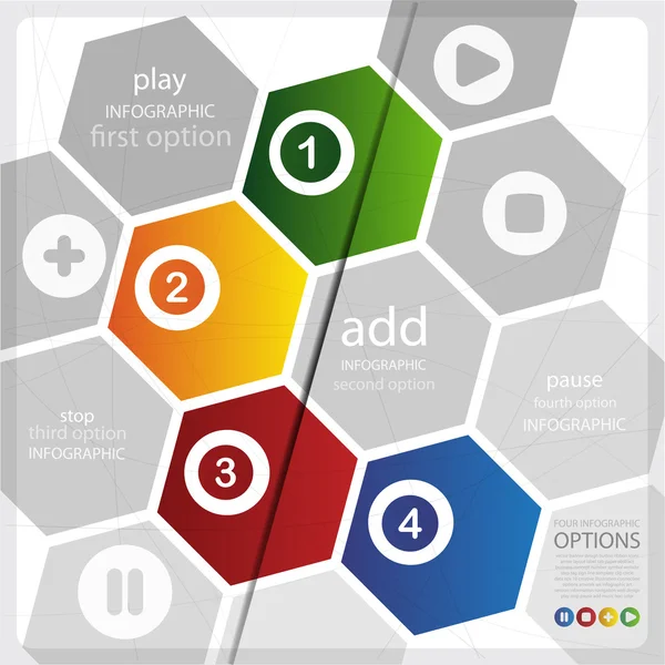 Quatre options d'infographie bannière — Image vectorielle