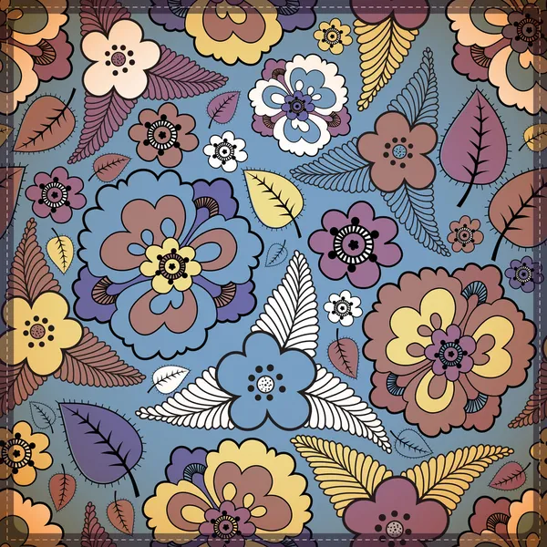 Коричневые и голубые цветы на голубом фоне — Бесплатное стоковое фото