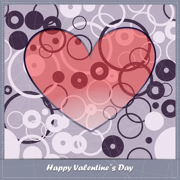 Valentinstag-Karte mit dekorativen abstrakten Elementen — Stockvektor