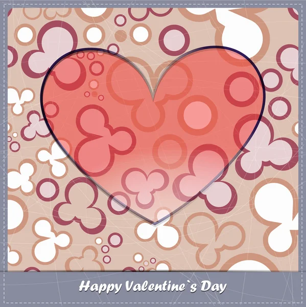 Tarjeta de San Valentín con elementos abstractos decorativos — Vector de stock