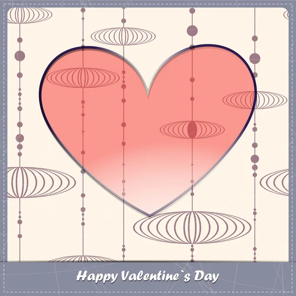 Tarjeta de San Valentín con elementos abstractos decorativos — Vector de stock