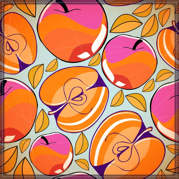 Apple seamless pattern — Stock Vector