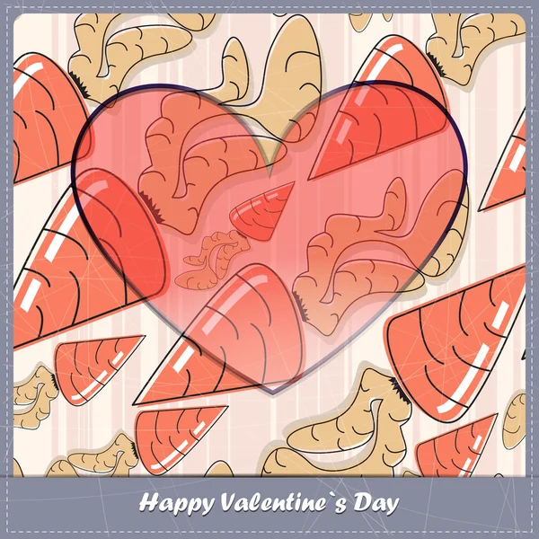 Valentine carte de zi — Vector de stoc