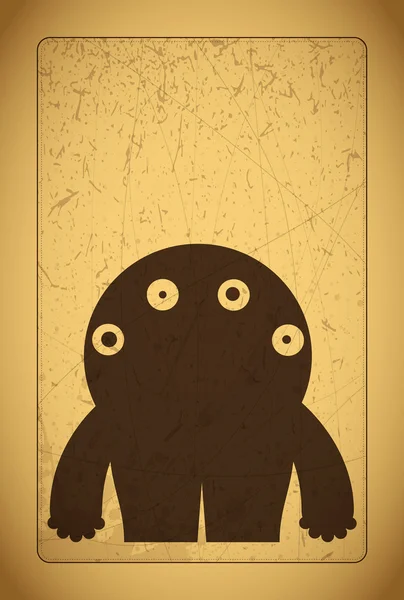 复古背景上的怪物 — 图库矢量图片