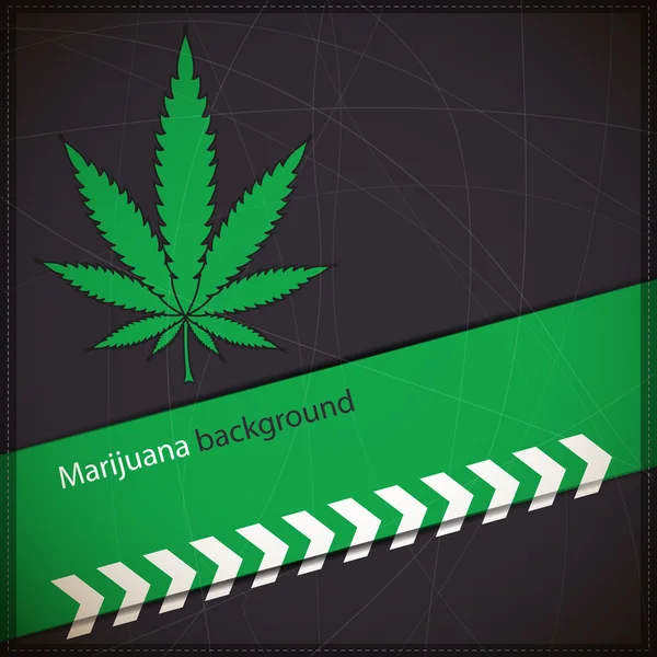 Fundo abstrato com folha de cannabis e setas — Vetor de Stock