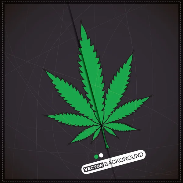 Sfondo astratto con foglia di cannabis — Vettoriale Stock
