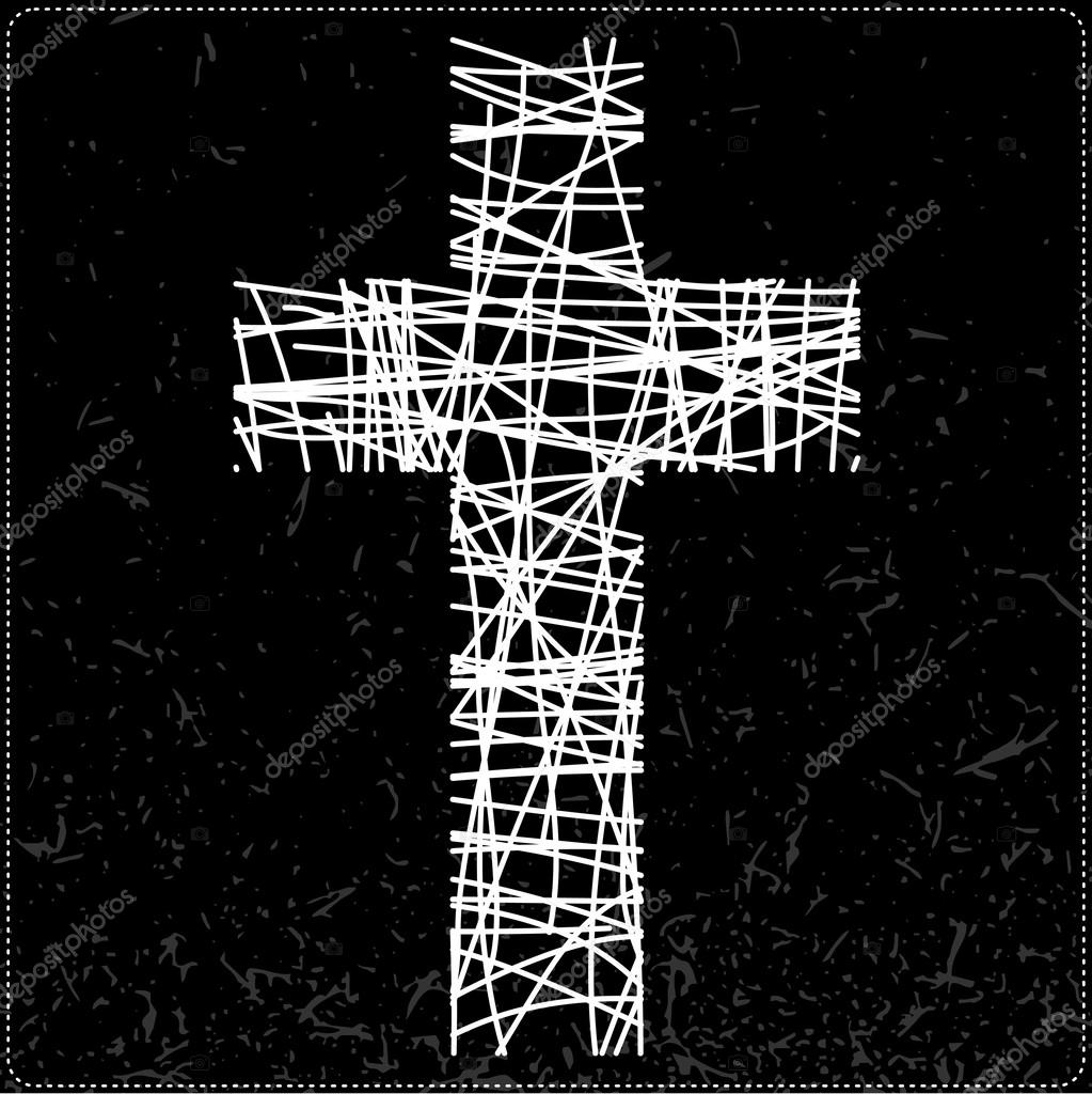 White cross on black background Stock Vector by ©aleabievsasha 25463099