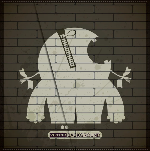 Monster auf alter Ziegelmauer — Stockvektor