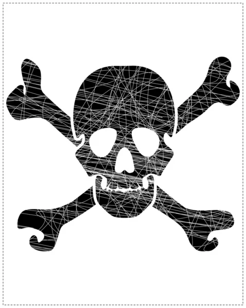 Zwarte schedel — Stockvector