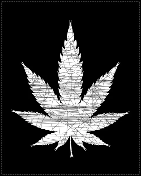 Daun Cannabis - Stok Vektor