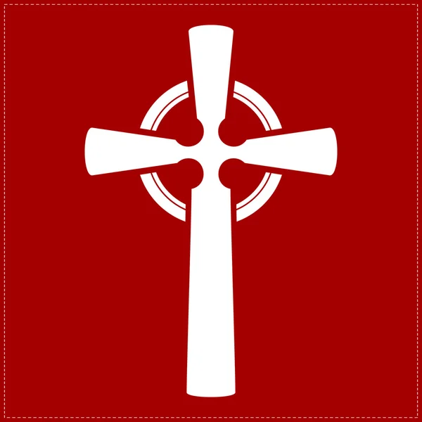 Белый крест на красном фоне — стоковый вектор
