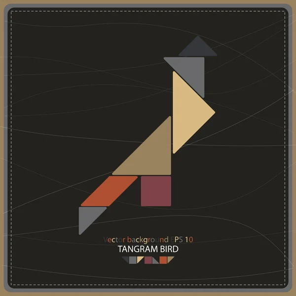 Colorido pájaro tangram - vector de fondo — Archivo Imágenes Vectoriales