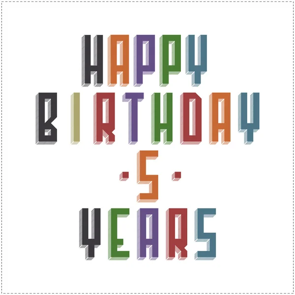 Ilustração vetorial de texto de aniversário feliz — Vetor de Stock