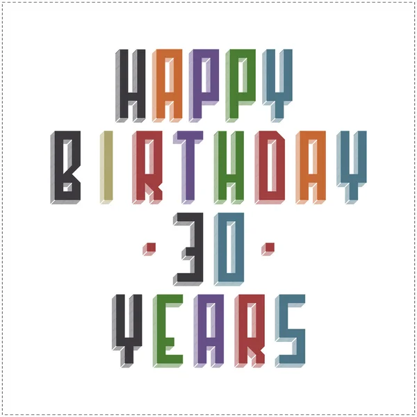 Ilustración vectorial del texto feliz cumpleaños — Archivo Imágenes Vectoriales