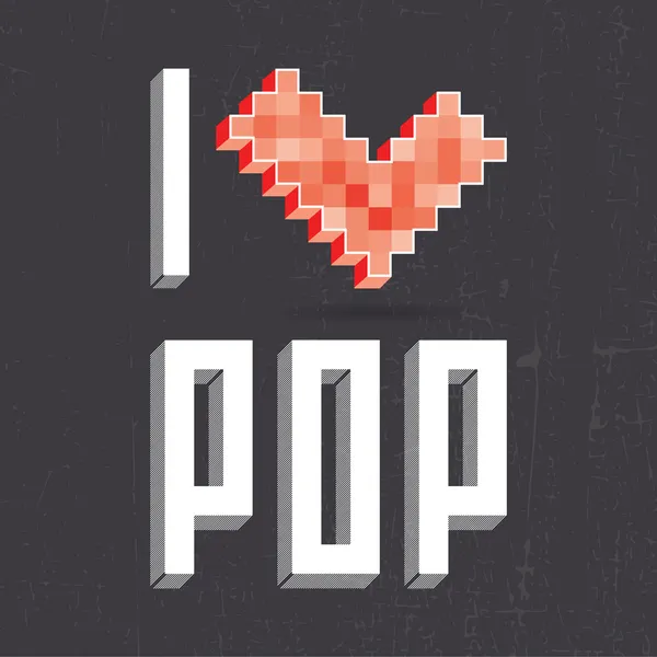 I love pop on black backround — Stock Vector