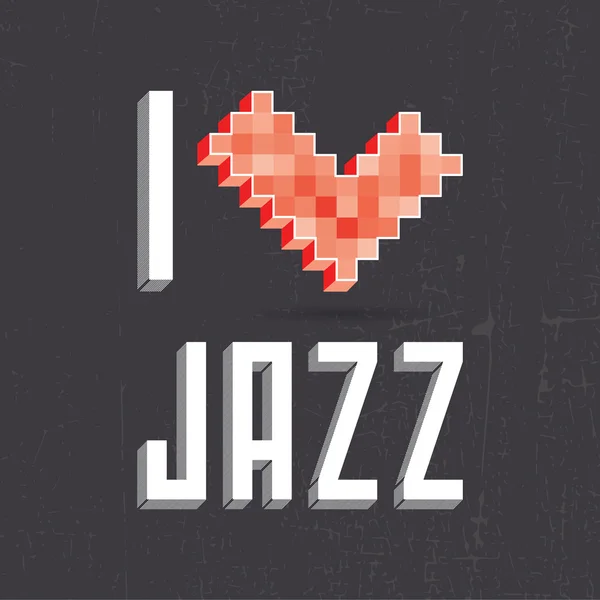 J'adore le jazz sur fond noir — Image vectorielle