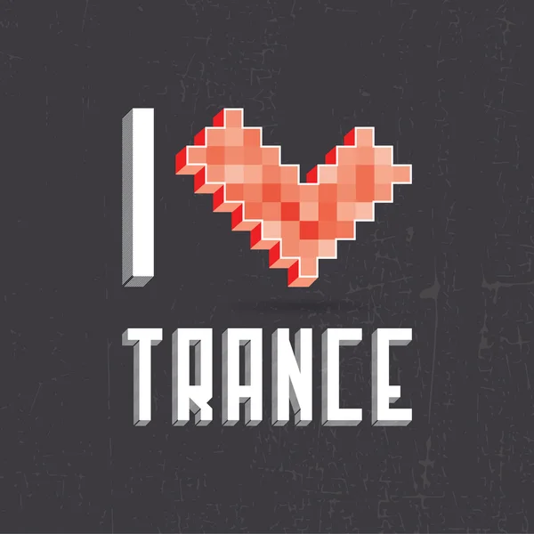 I love trance on black backround — Stock Vector