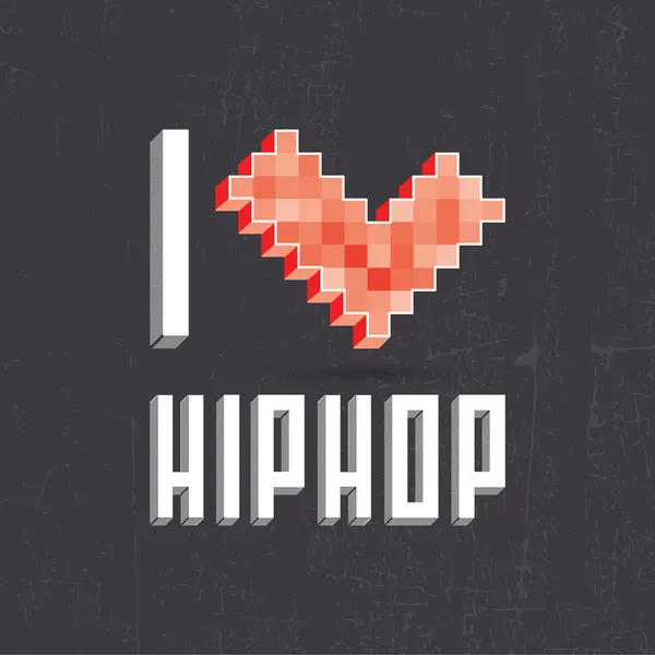 I love hip hop on black backround — Stock Vector