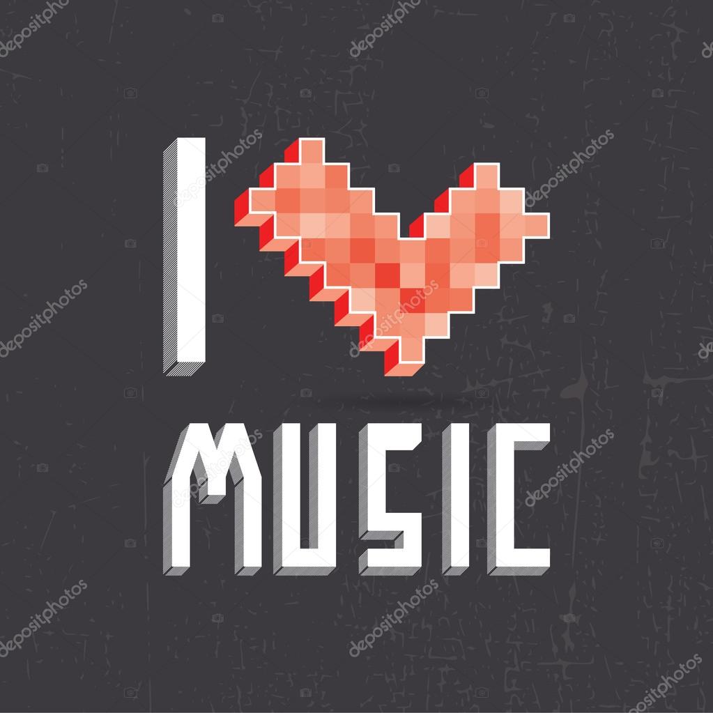 I love music on black backround