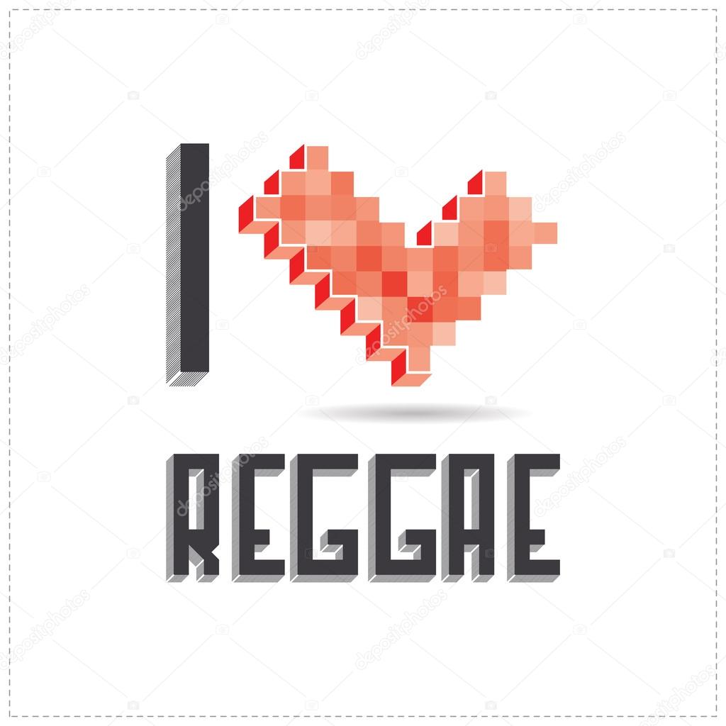 I love rock on white background