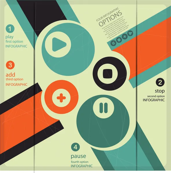 Infografiki cztery opcje transparent — Wektor stockowy