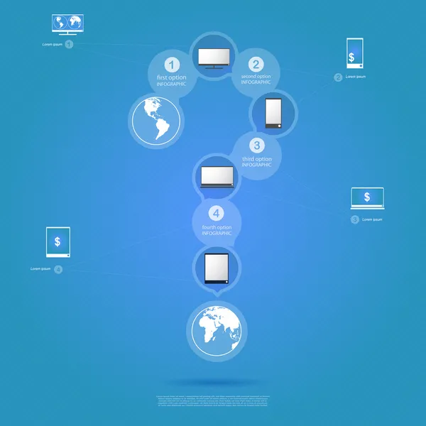 Infographics opties banner met een vraagteken — Stockvector