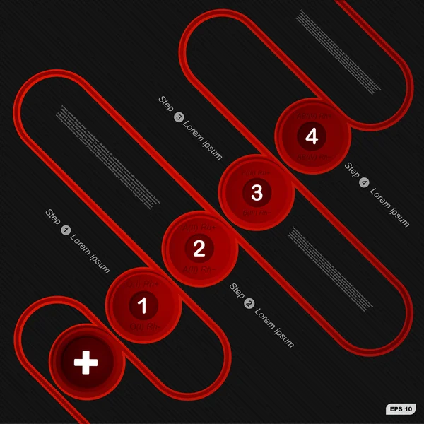 Fond abstrait avec des étapes et des numéros . — Image vectorielle