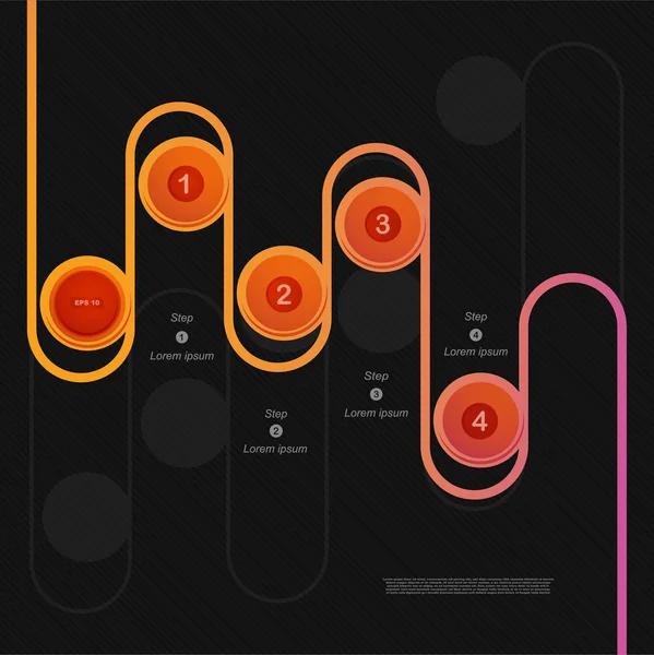 Fond abstrait avec des étapes et des numéros . — Image vectorielle