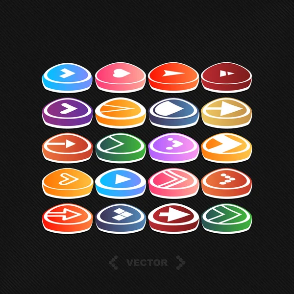 Conjunto de diferentes iconos de flecha de colores. vector . — Vector de stock