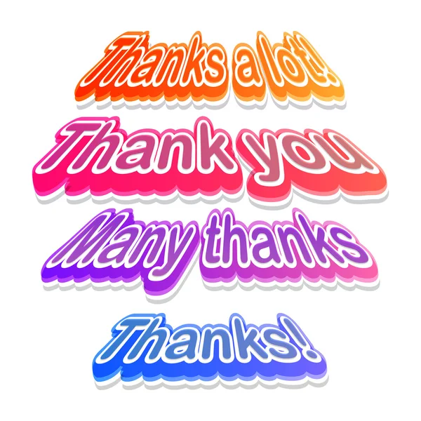 Colorful Thank you labels — Stock Vector