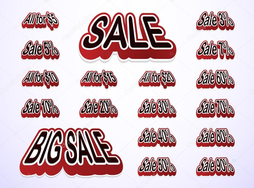 Set of different sale tags. vector