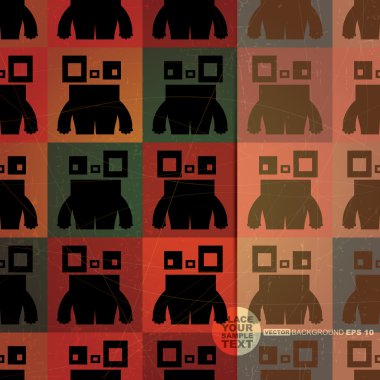 Retro arka plan metin için yer ve canavarlar ile. seamless modeli. vektör