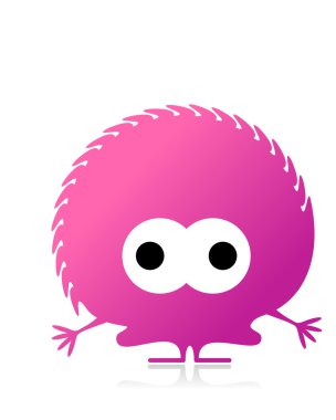 sevimli canavar üzerinde beyaz izole. vektör