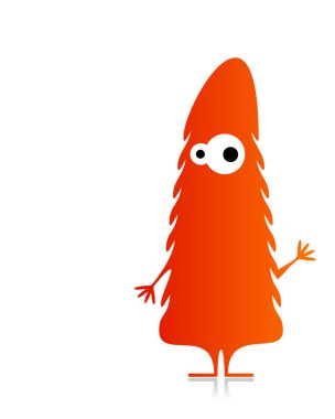 sevimli canavar üzerinde beyaz izole. vektör