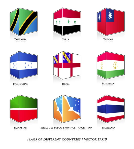 Conjunto de nove bandeiras —  Vetores de Stock