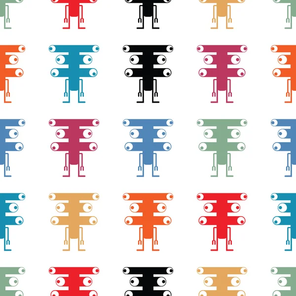 Monstres mignons - motif sans couture — Image vectorielle