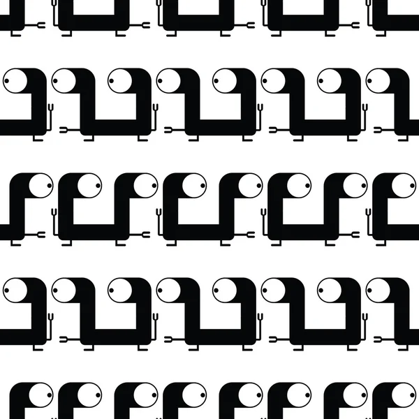 Monstres mignons - motif sans couture — Image vectorielle