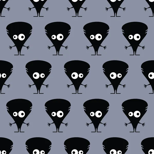 Cute monsters - seamless pattern — Stock Vector