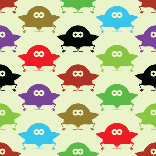 Schattig monsters - naadloze patroon — Stockvector