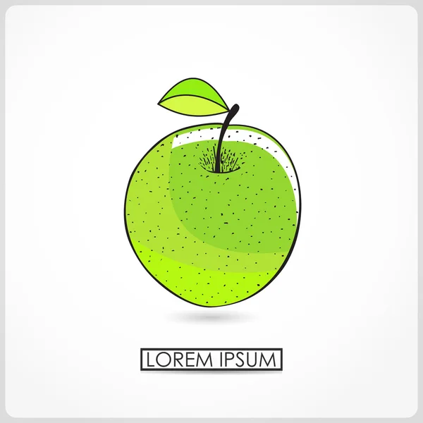 Manzana de dibujos animados aislada en blanco. vector — Vector de stock