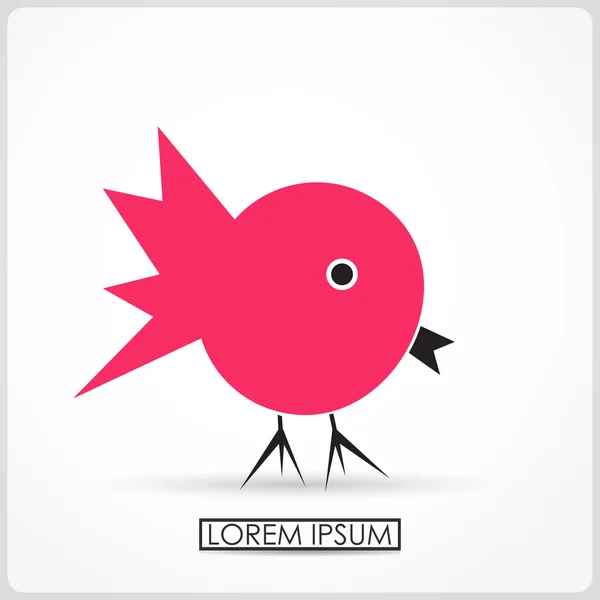 Vector schattige roze cartoon vogel — Stockvector