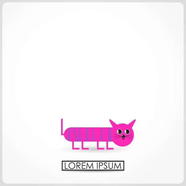 Roztomilá růžová kočka — Stockový vektor