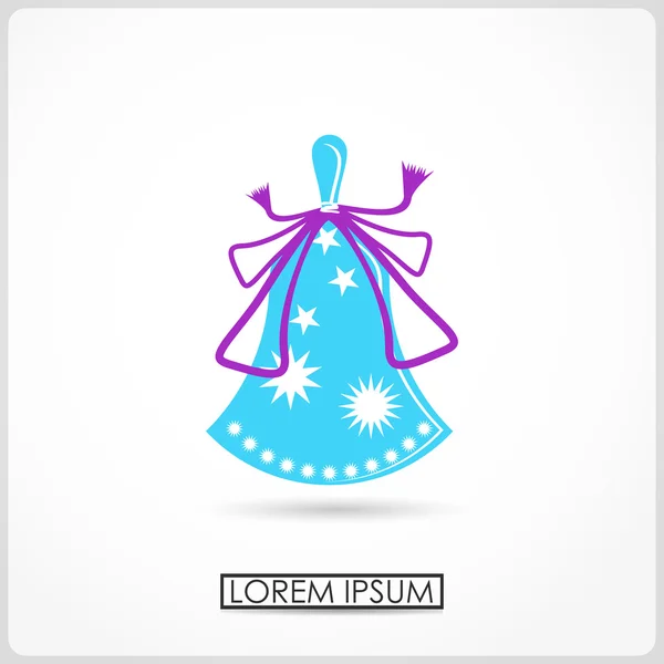 Cartoon christmas bell geïsoleerd op wit. vector — Stockvector