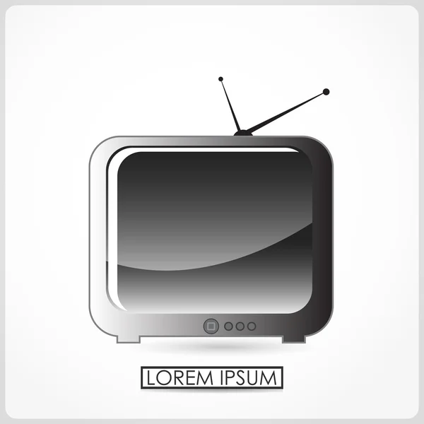 Retro TV aislado en blanco. vector — Archivo Imágenes Vectoriales