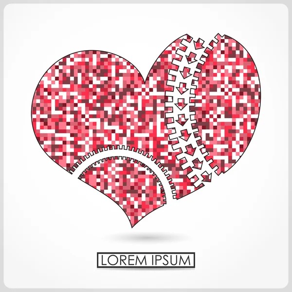 Red heart isolated on white. vector — Stock Vector